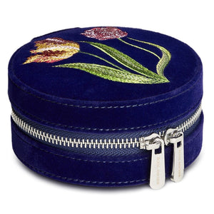 WOLF Jewelry Case Deep Blue WOLF Royal Asscher Round Jewelry Zip Case