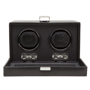 WOLF Black WOLF Watch Winder - Heritage Double Winder - Black