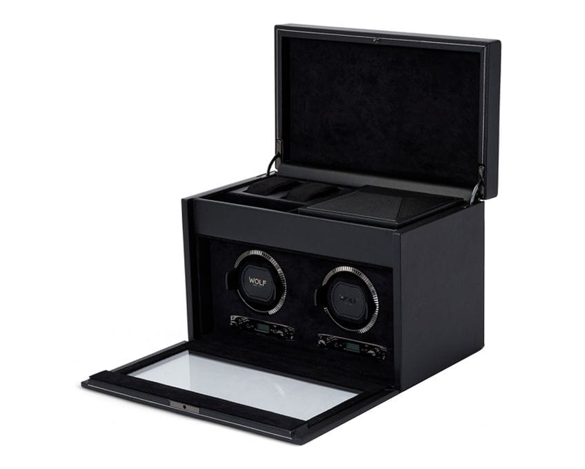 Wolf Palermo Single Watch Winder, Black