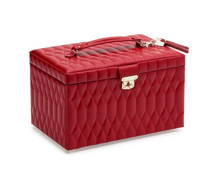 caroline zip travel jewelry case in red