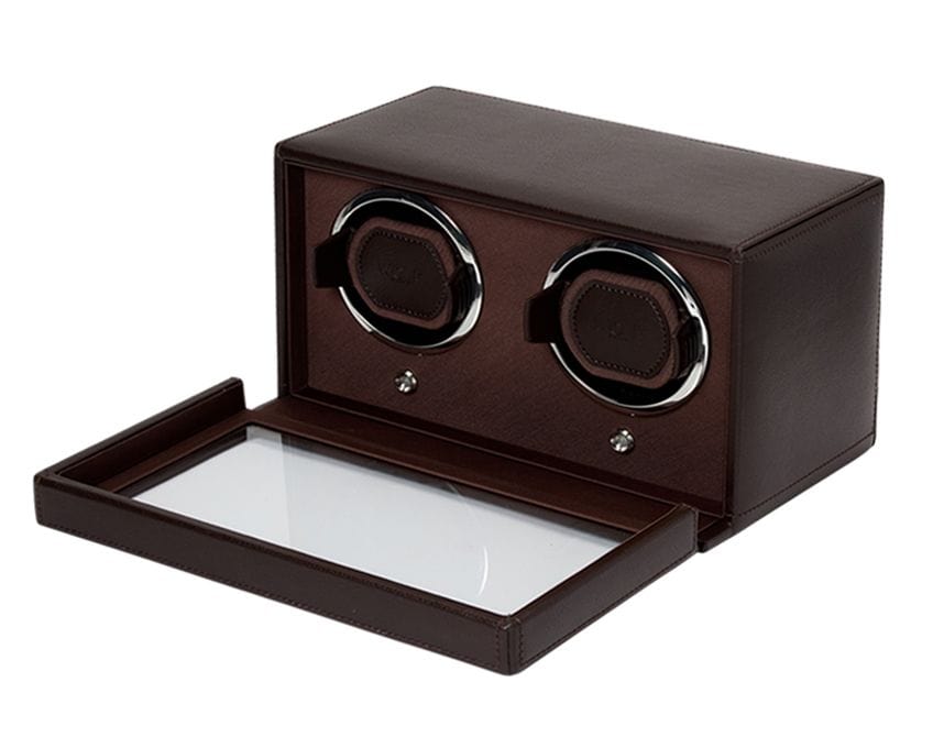 WOLF Cub Double Watch Winder with Cover LUX Watch Winders