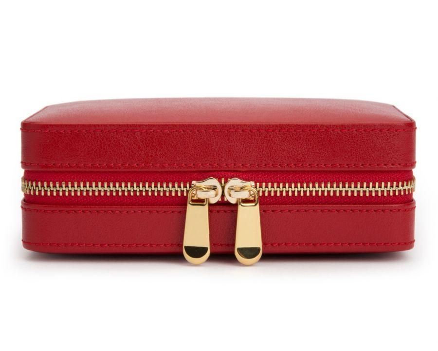 caroline zip travel jewelry case in red