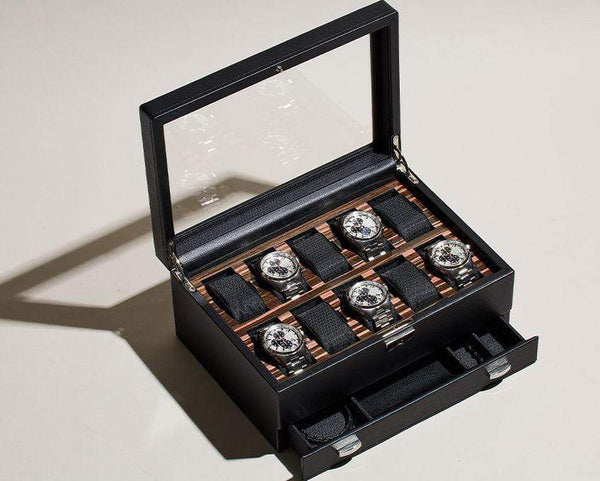 WOLF Roadster 10 Piece Watch Box with Drawer