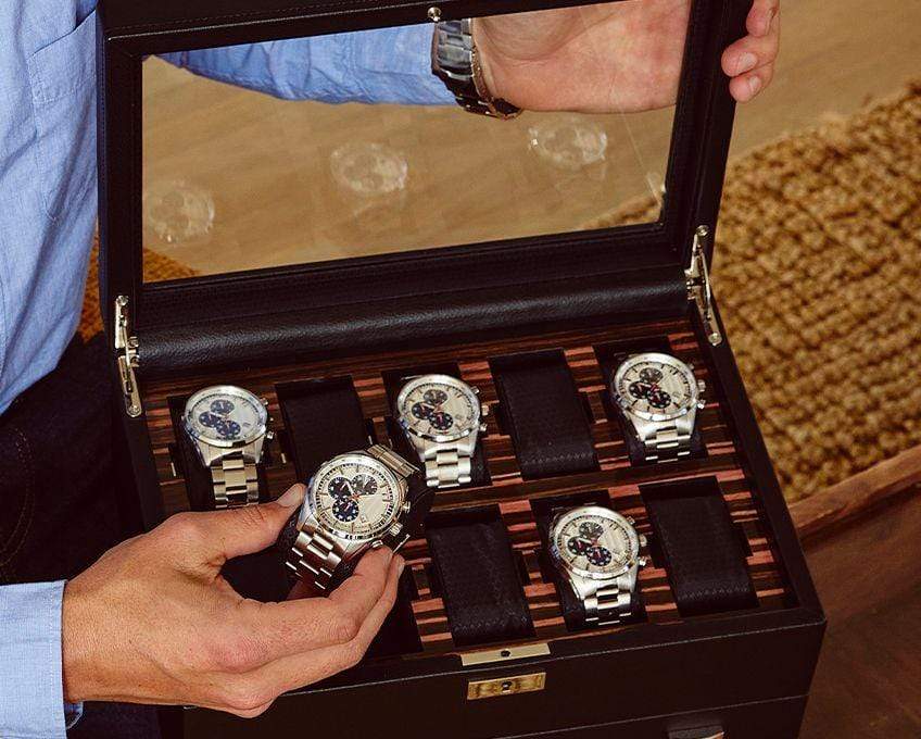 WOLF Roadster 10 Piece Watch Box with Drawer