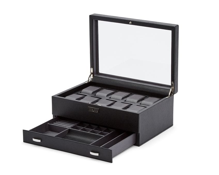 WOLF Viceroy 10 Piece Watch Box with Drawer LUX Watch Winders