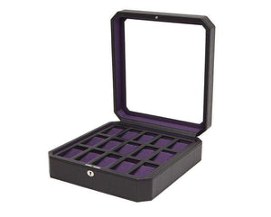 Wolf Watch Box Black/Purple WOLF Windsor 15 Piece Watch Box